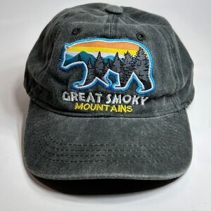 CSI Great Smoky Mountains Black Bear Embroidered Hat Kids Charcoal Grey Cap